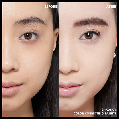 Back label view of the authentic NYX 3C color correcting concealer palette showing product details