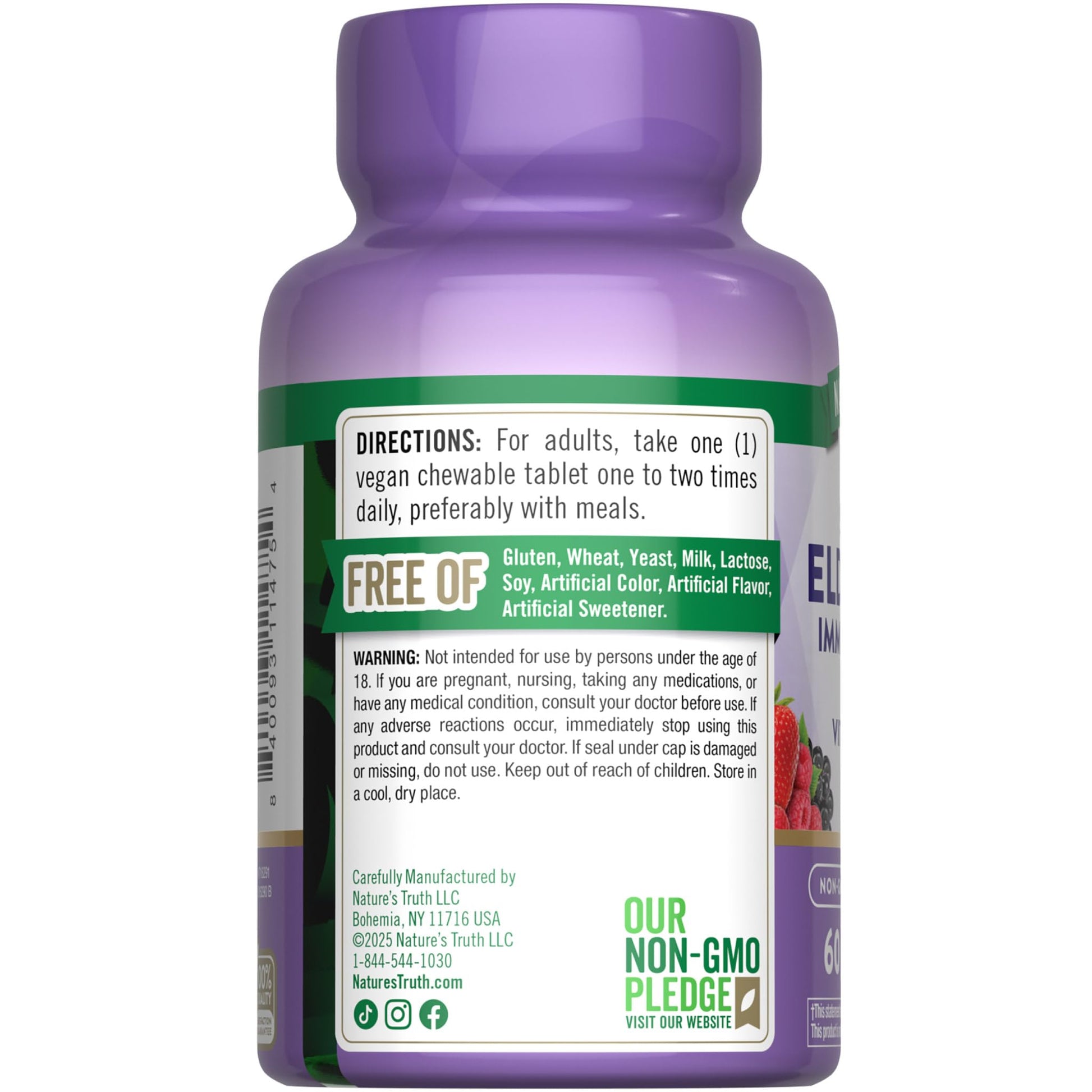 Nature's Truth authentic imported USA wellness product seal and expiry information on bottle base