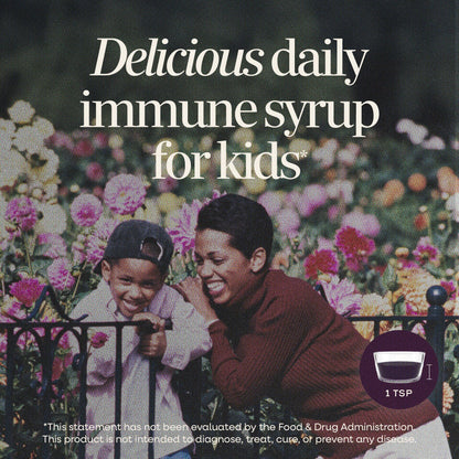 Nature's Way Sambucus Kids Elderberry Syrup nutritional label