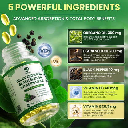 Lukaree ultra concentrated carvacrol and black seed oil dietary supplement side view