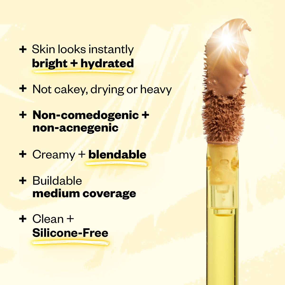 Kosas concealer bottle with yellow cap design