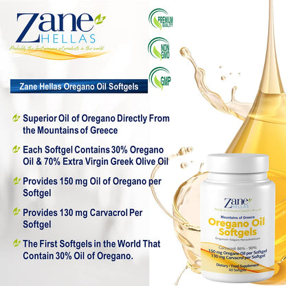 USA imported oregano oil supplement softgels for digestive wellness