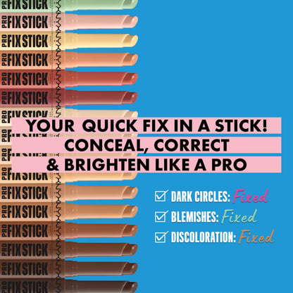 NYX Professional Makeup creamy corrector stick showing the twisted-up pink bullet.