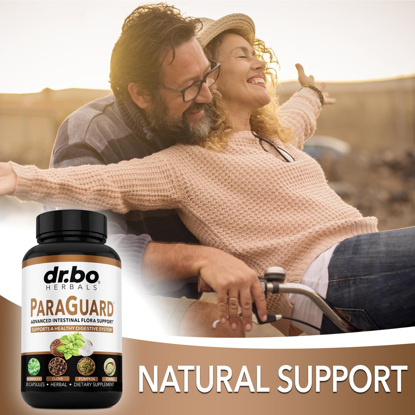 DR. BO ParaGuard colon health dietary supplement capsules on a clean background.