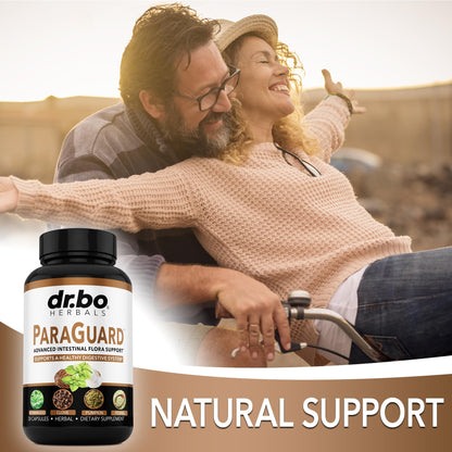 DR. BO ParaGuard colon health dietary supplement capsules on a clean background.