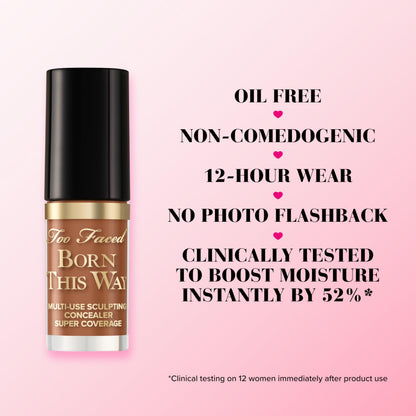 Too Faced 12 hour longwear sculpting concealer glass bottle with black cap