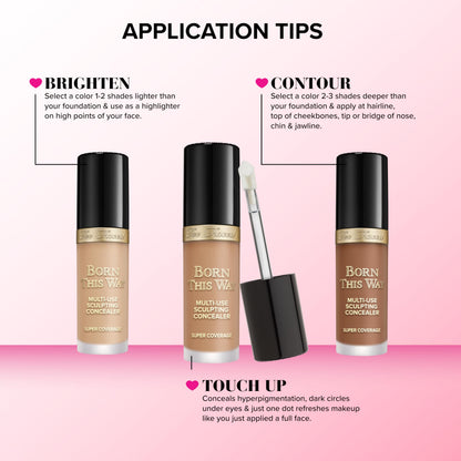 Too Faced diamond shaped doe foot applicator dipped inside liquid formula