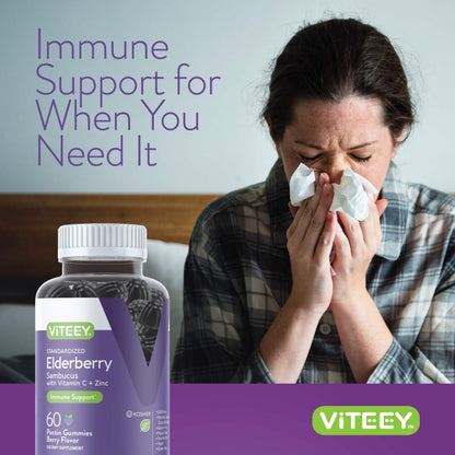 Authentic Viteey nutritional supplements packaging highlighting premium triple action formula ingredients