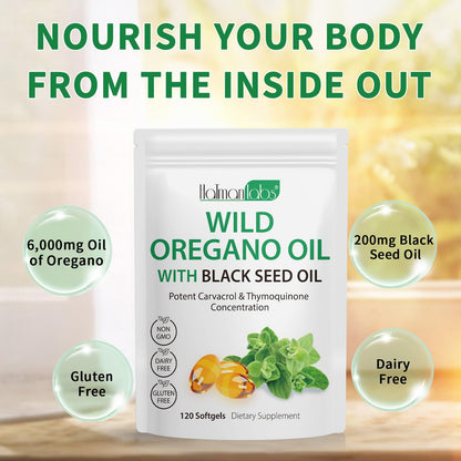 Non GMO gluten free oregano oil herbal complex softgels for respiratory wellness