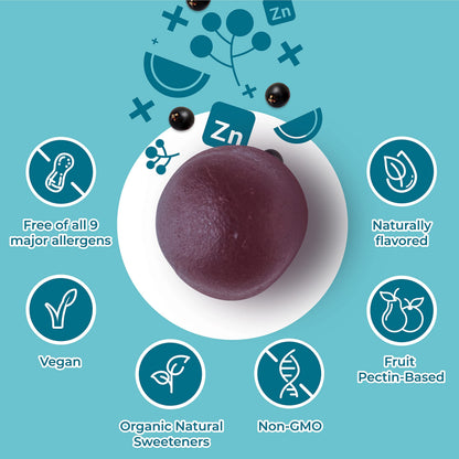 Hyland naturals berry flavor organic elderberry gummies supplement information panel closeup