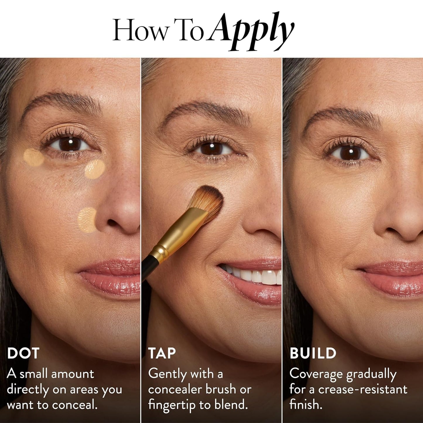 Laura Geller Ideal Fix Concealer packaging displaying ingredients and product features