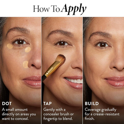 Laura Geller Ideal Fix Concealer packaging displaying ingredients and product features