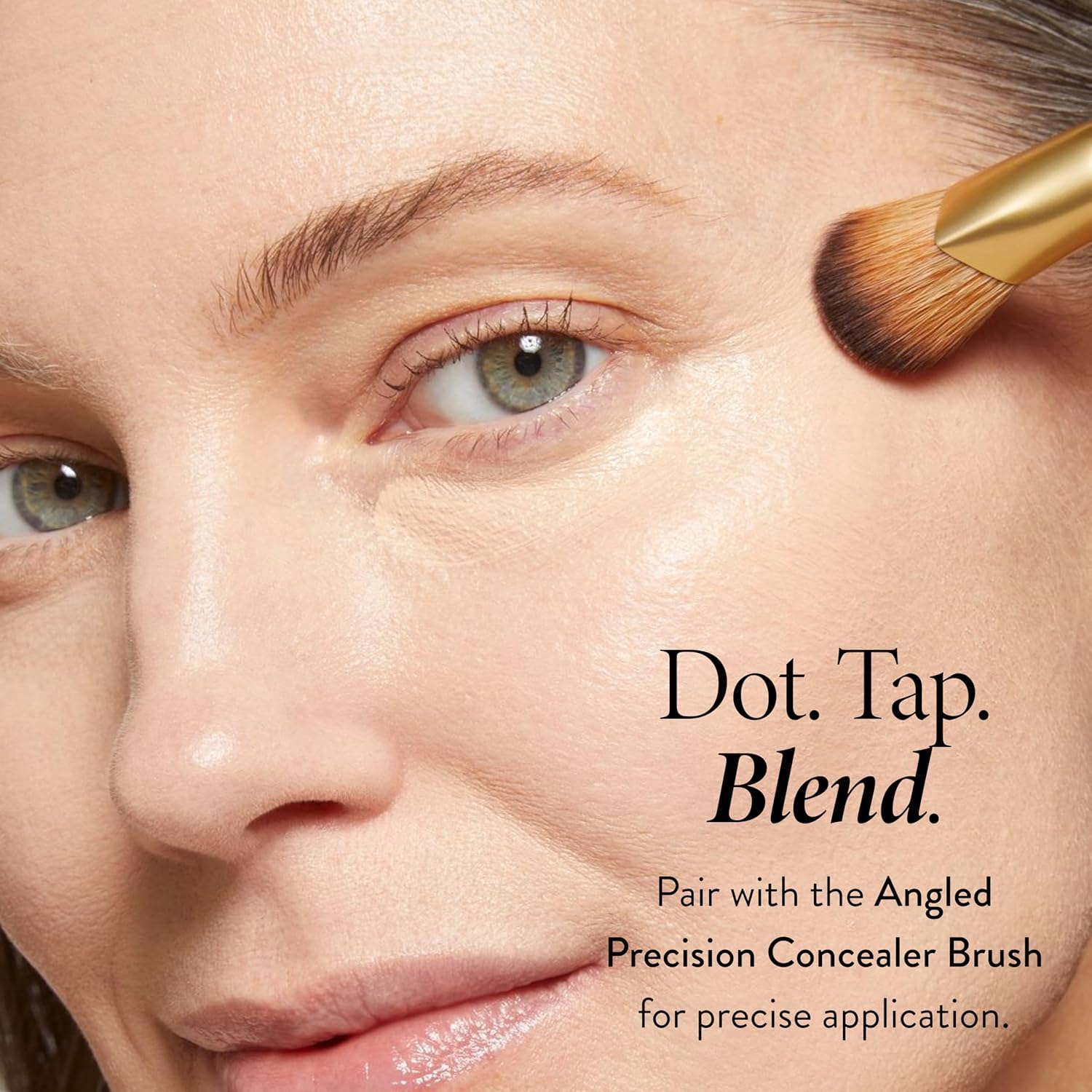 Laura Geller Light shade concealer being blended for flawless finish