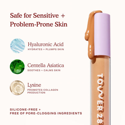 Tower 28 medium buildable coverage liquid concealer under eye brightener