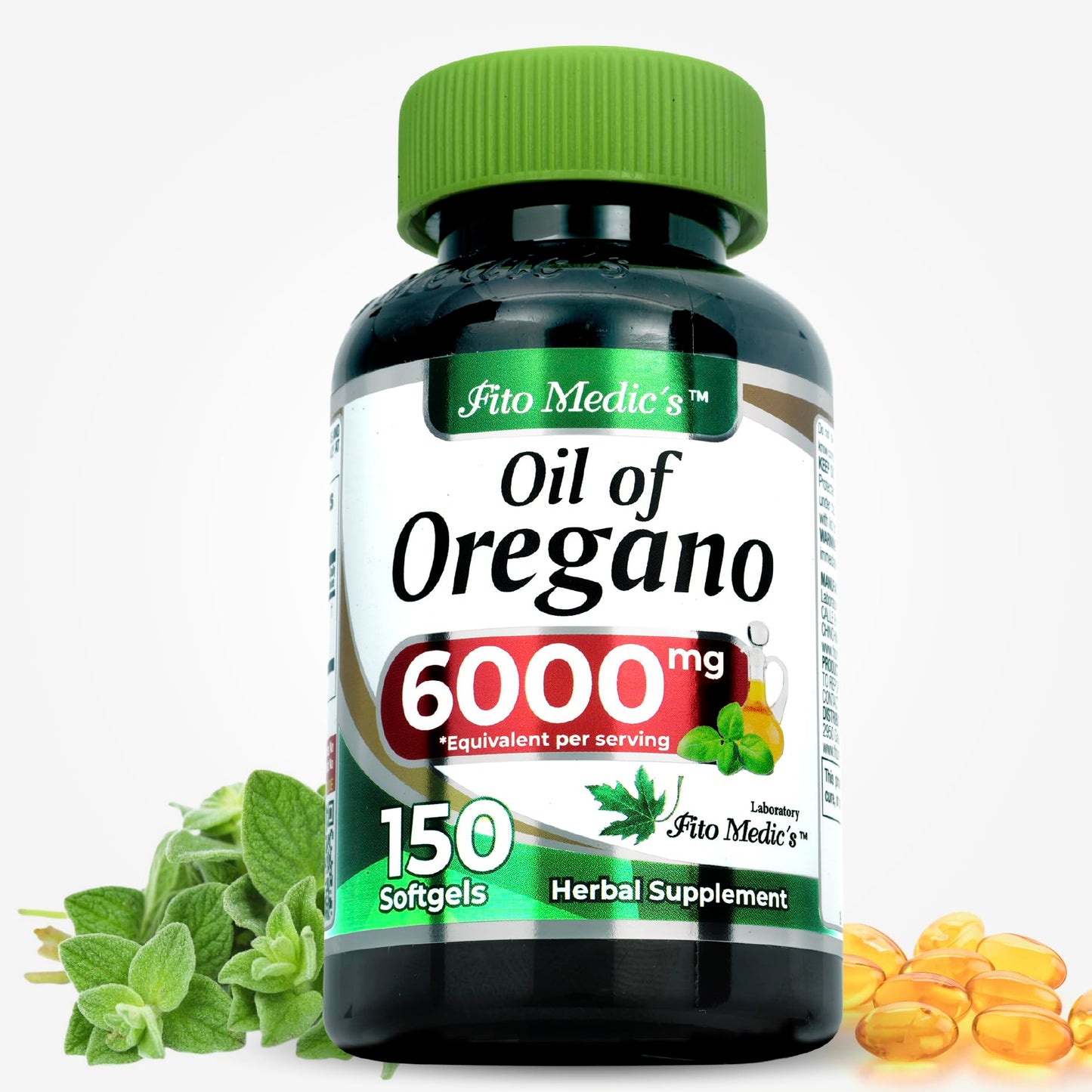 Fito Medic's Oil of Oregano 6000mg equivalent capsules