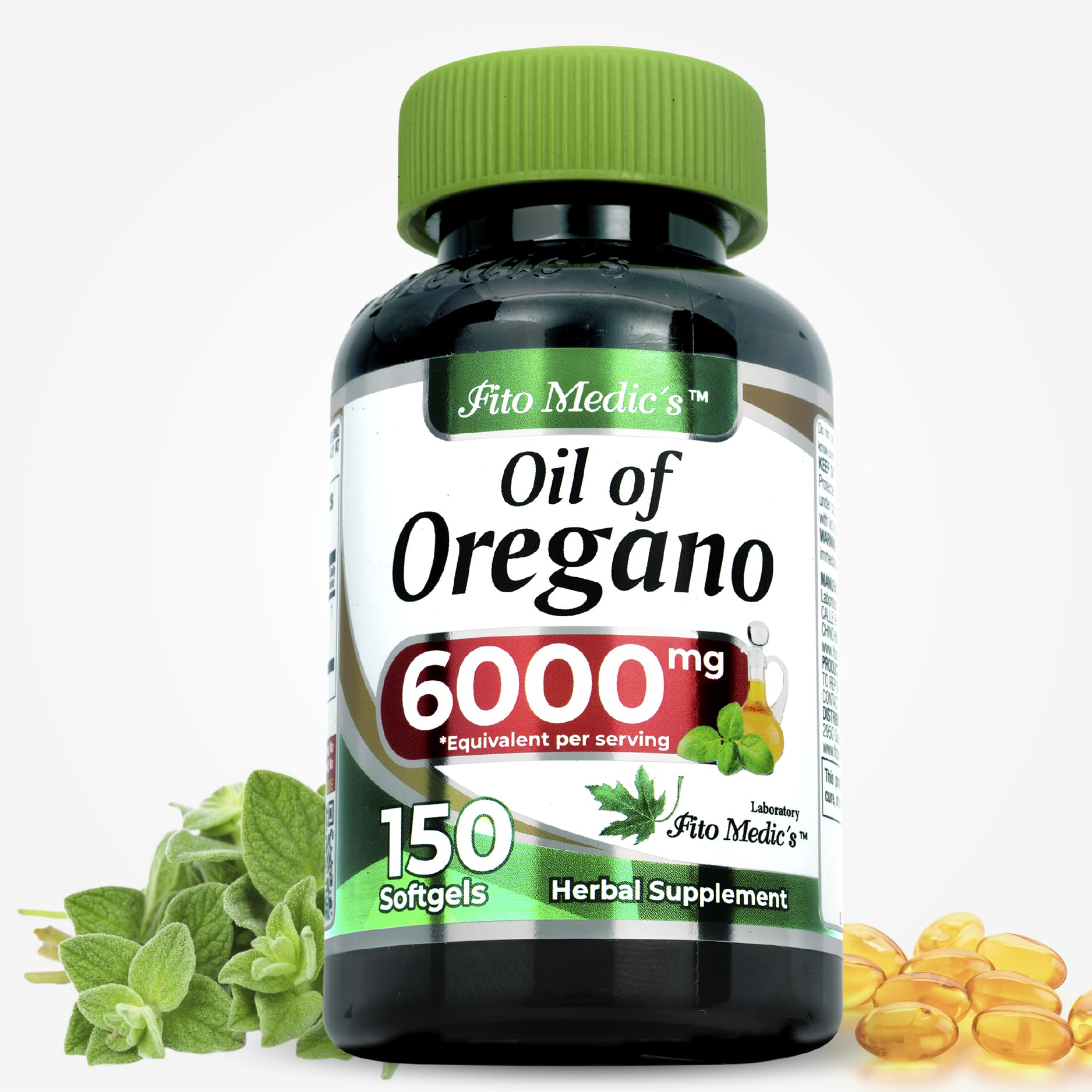 Fito Medic's Oil of Oregano 6000mg equivalent capsules