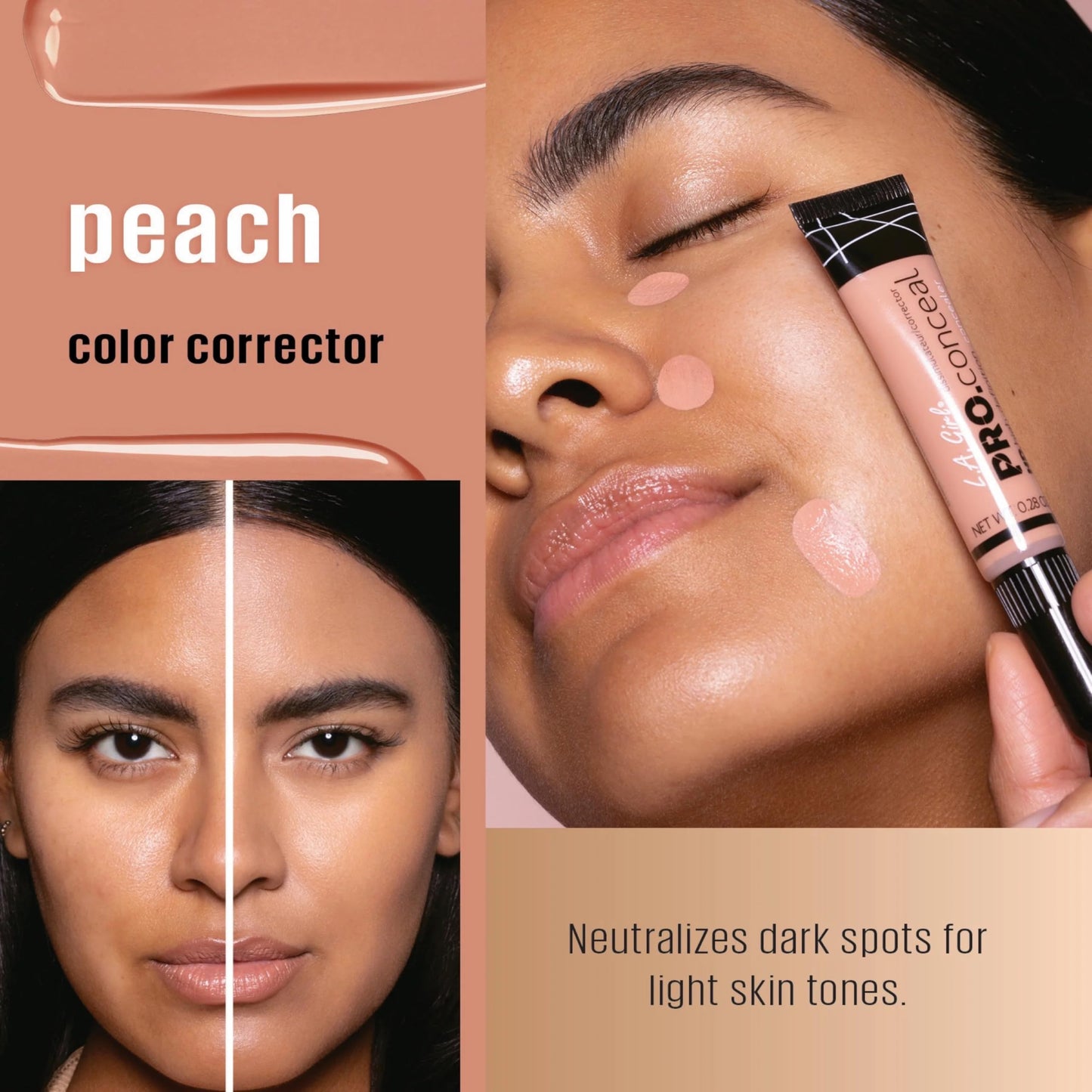L.A. Girl GC994 professional peach corrector packaging showing the product name and shade details
