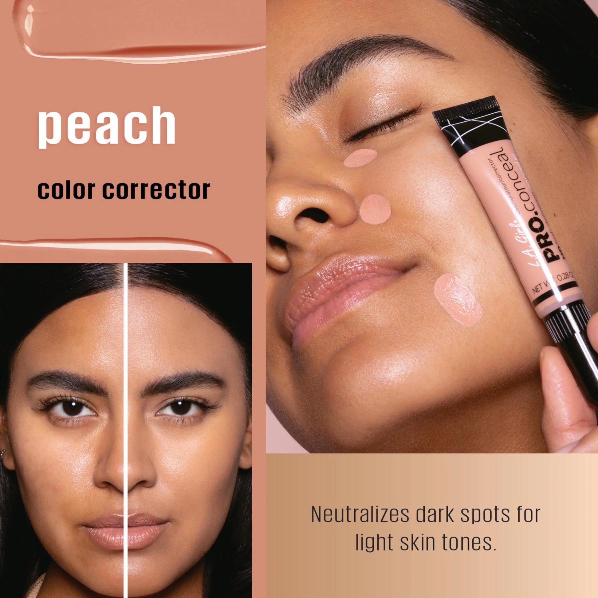 L.A. Girl GC994 professional peach corrector packaging showing the product name and shade details