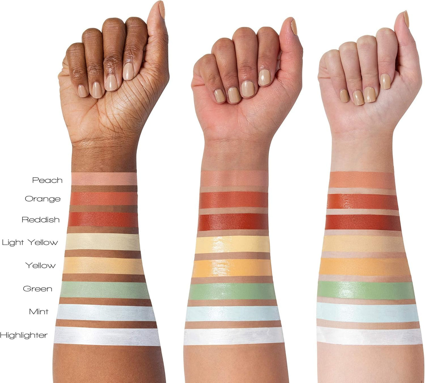 Authentic USA imported L.A. Girl makeup corrector applied around the under-eye area for color correction