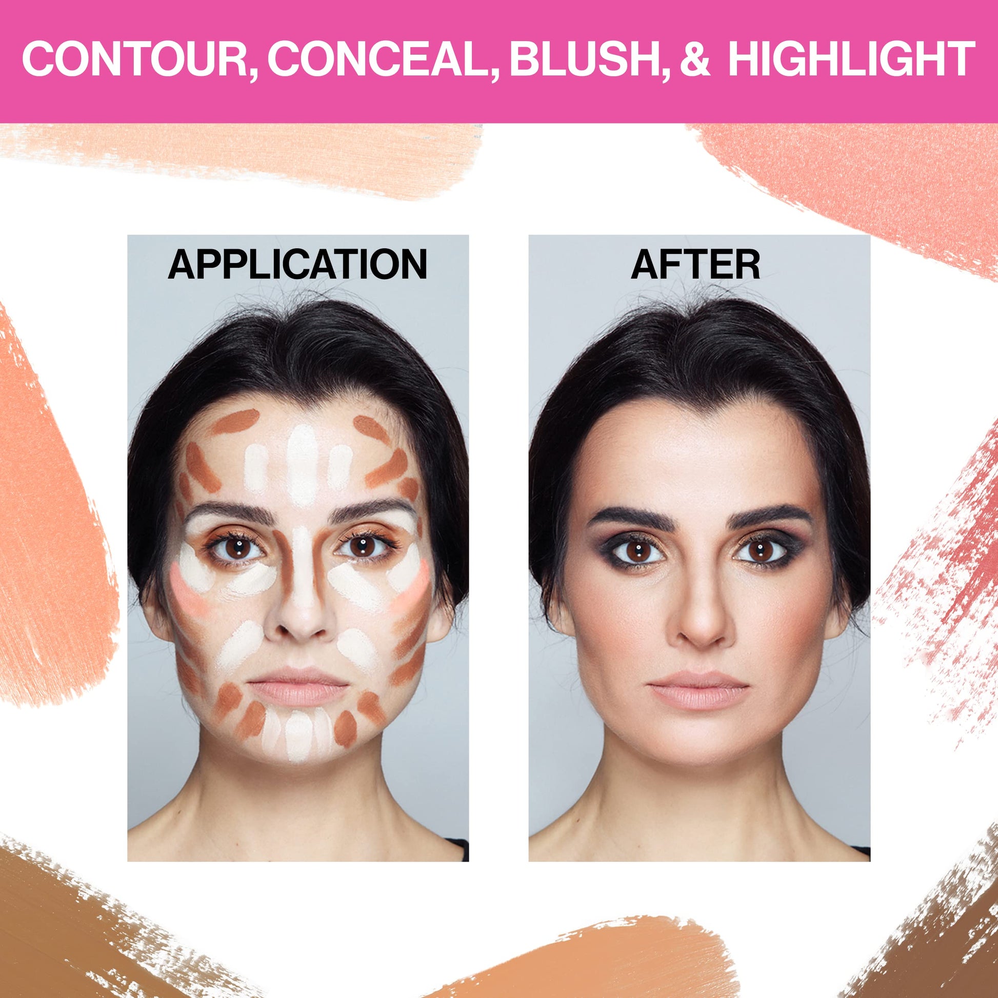 Long lasting matte finish face contouring makeup stick close up