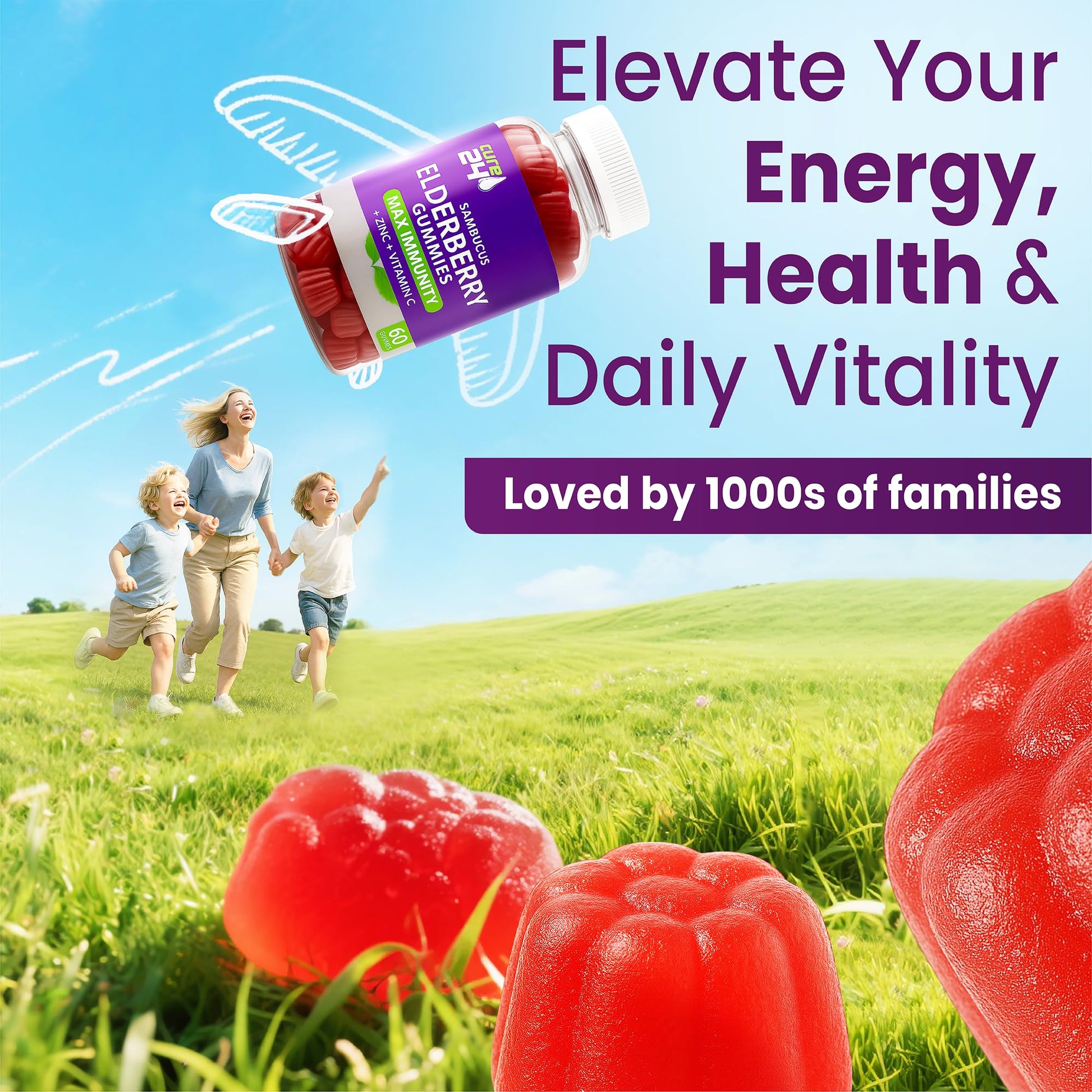 Non GMO dietary supplements for children and adults triple action protection