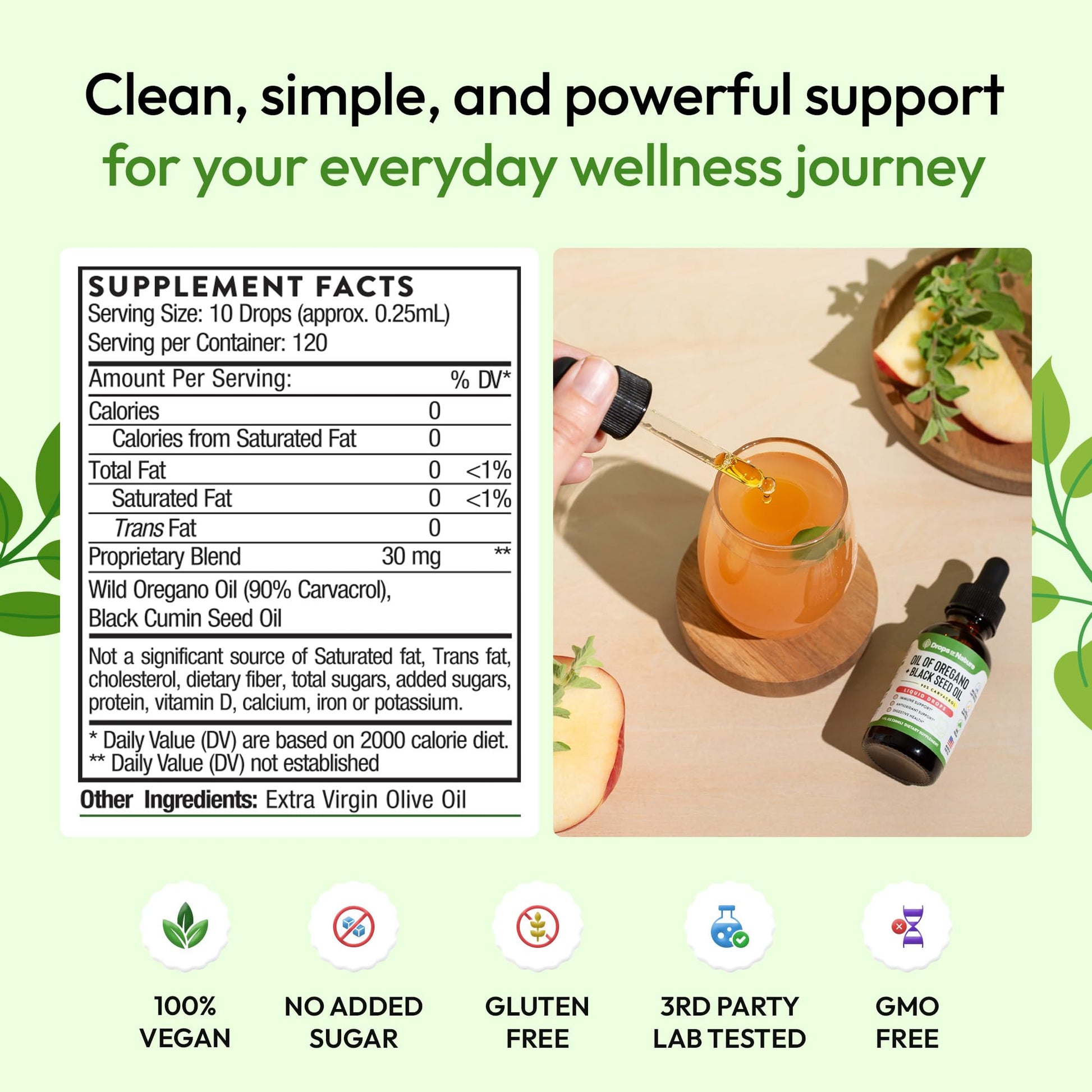 Side view highlighting the non-genetically modified organism and gluten-free product guarantees.