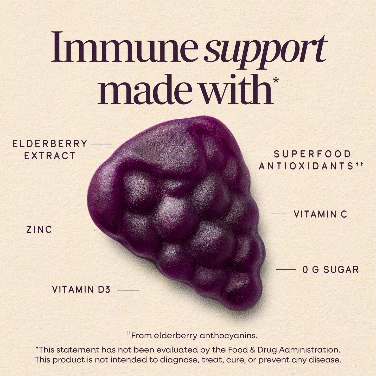 Nature's Way elderberry gummies zero sugar formulation showing supplement facts label and dietary specs.