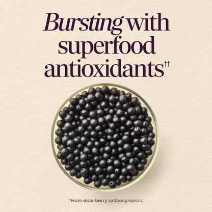 Authentic USA imported sugar free elderberry supplement bottle featuring seventy premium pectin gummies.