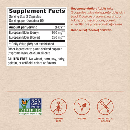 Nature's Way black elderberry dietary supplement bottle