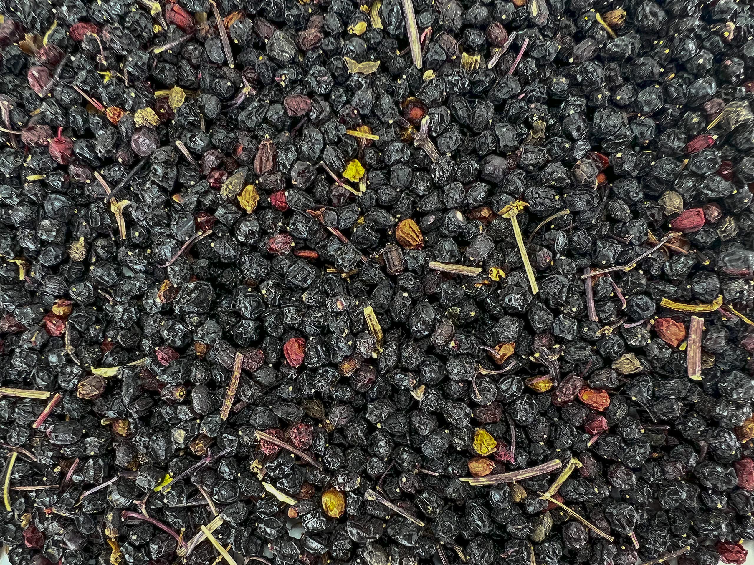 Bulk one pound bag of whole dried black elderberries by U.S. Wellness Naturals