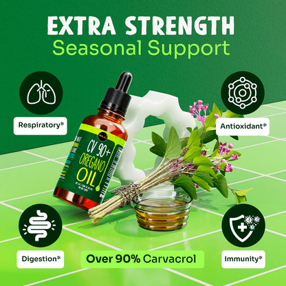 Premium wild Turkish oregano oil packaging with a built-in liquid dropper mechanism