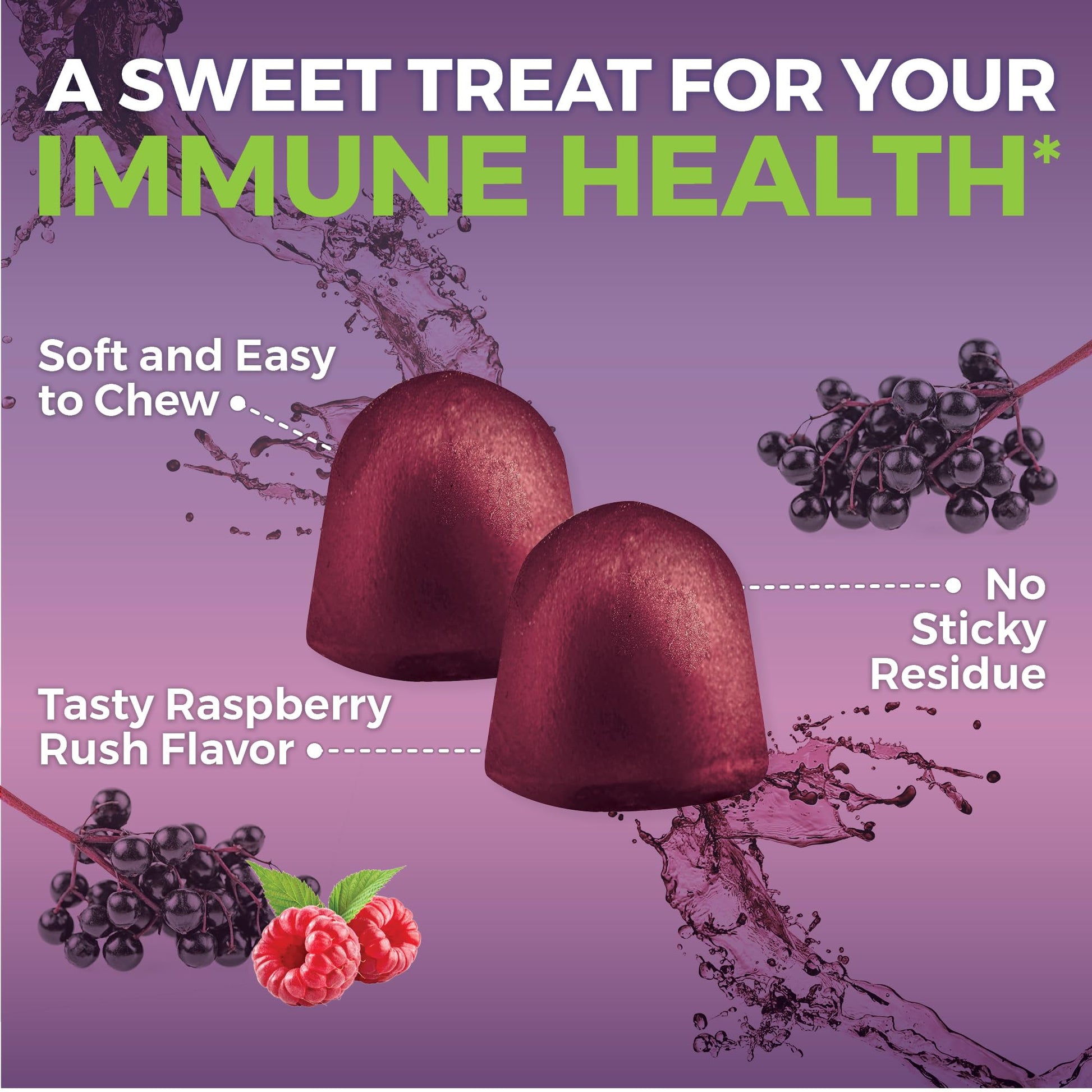 Viva Naturals black elderberry with vitamin C and zinc supplement nutritional facts panel.