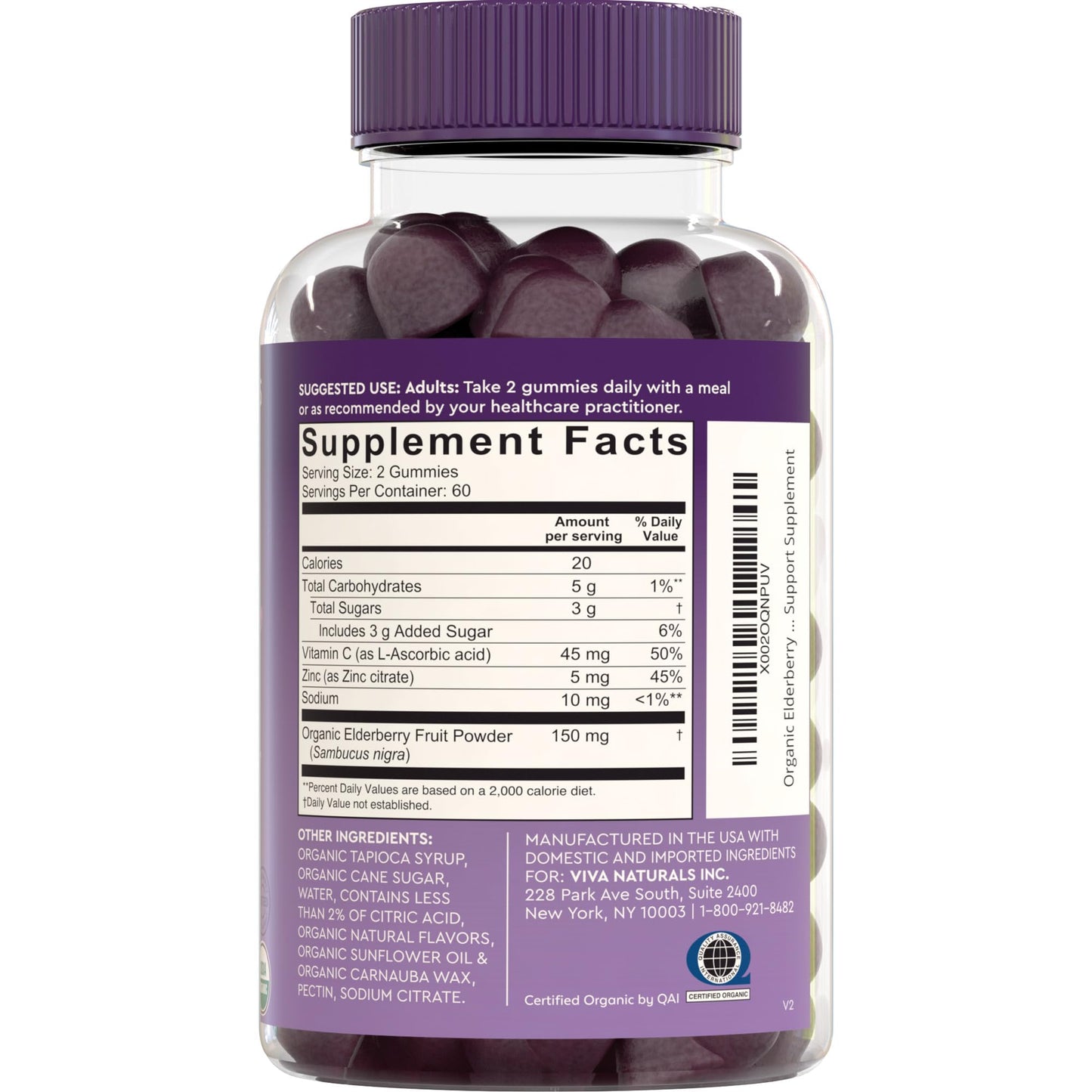 Imported USA premium organic black elderberry antioxidant supplement for wellness support.