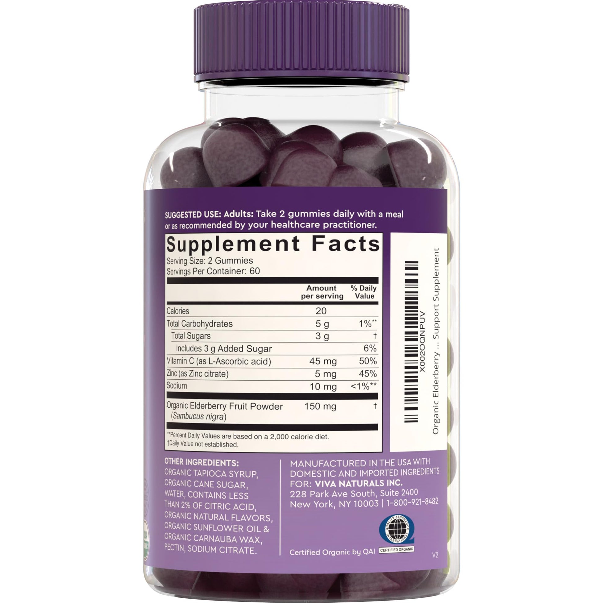 Imported USA premium organic black elderberry antioxidant supplement for wellness support.