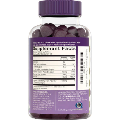 Imported USA premium organic black elderberry antioxidant supplement for wellness support.