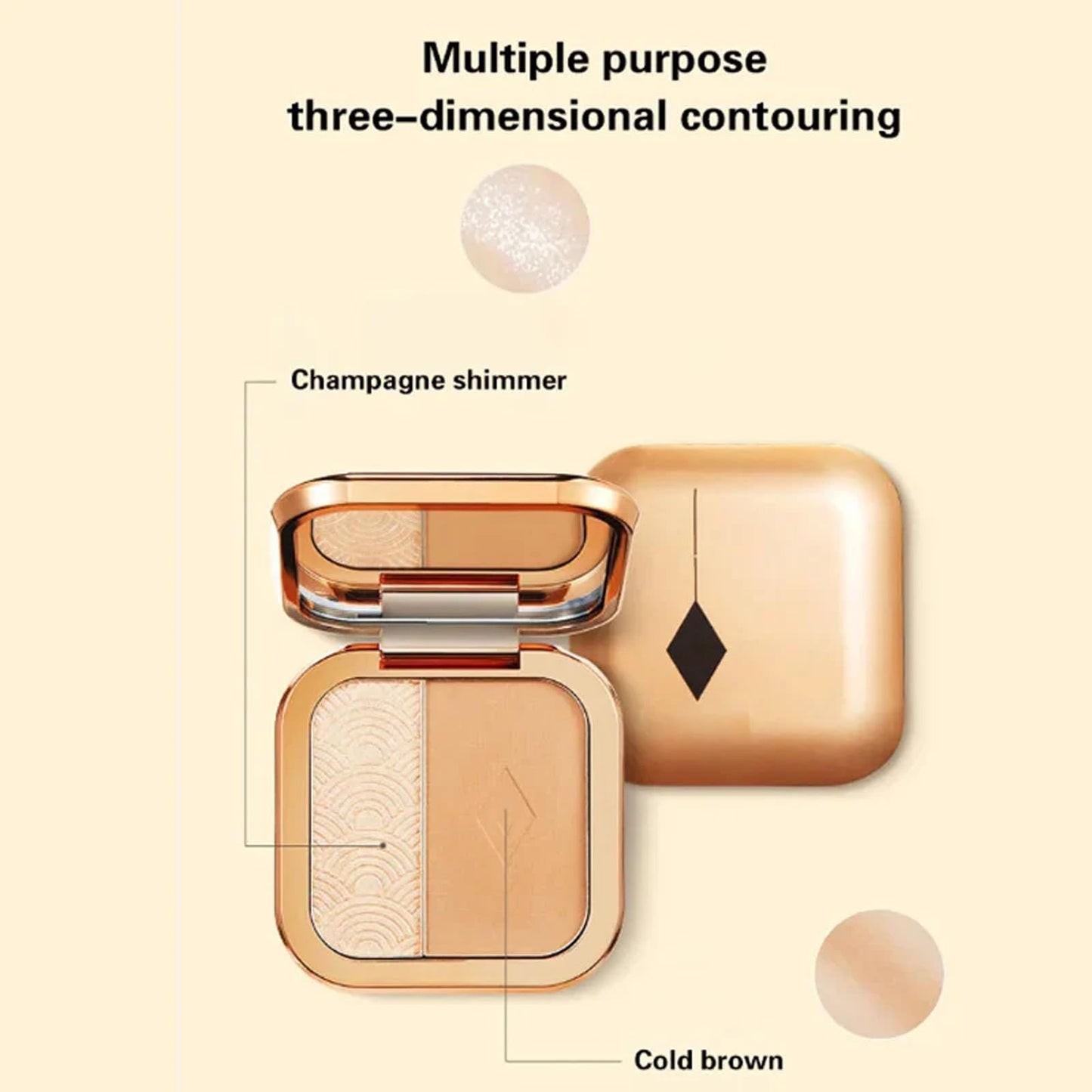 Close up of Mon Reve 2 in 1 face sculpting powder palette texture