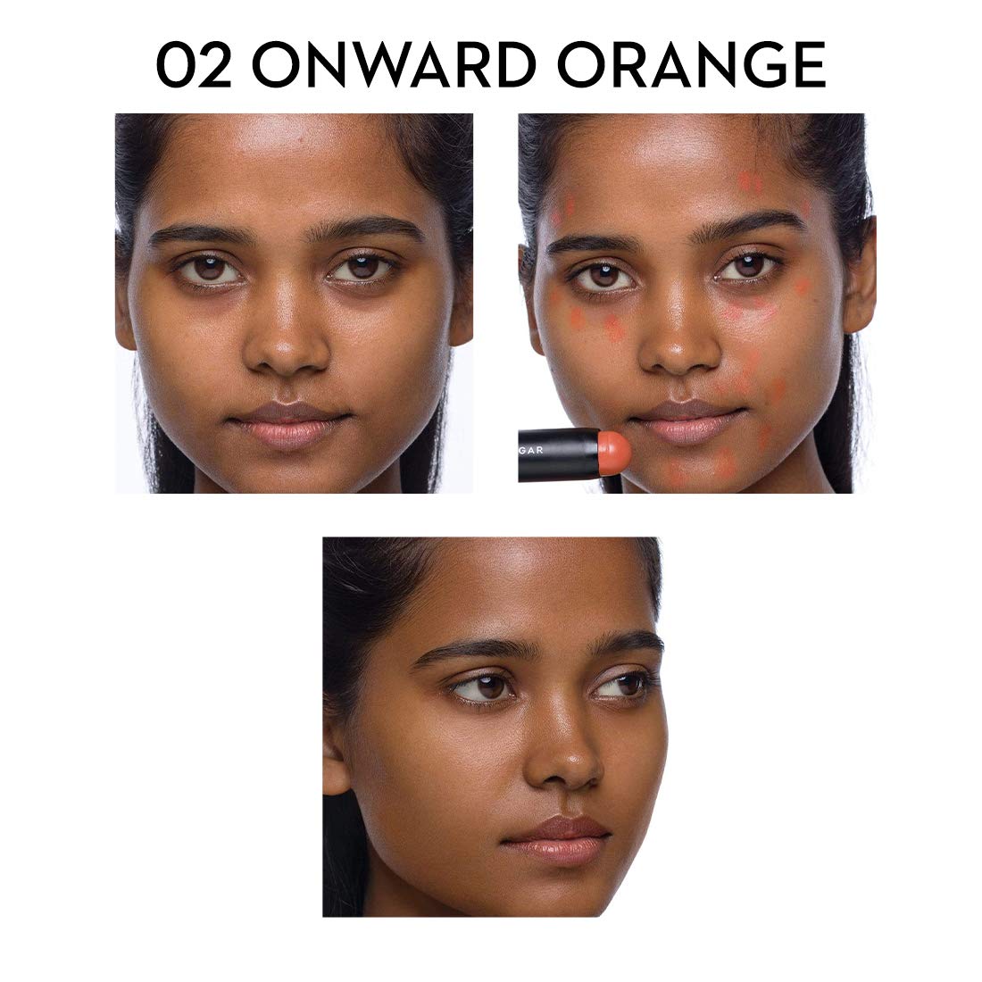 SUGAR 02 Onward Orange Corrector Stick packaging box and tube