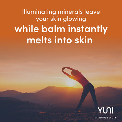YUNI Beauty vegan and cruelty-free glow balm for radiant shoulders and collarbones