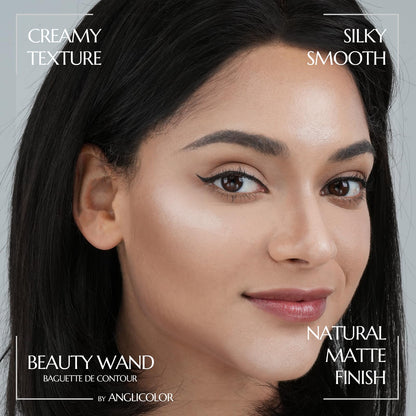 Anglicolor liquid bronzer wand showing the soft cushion applicator tip close up.