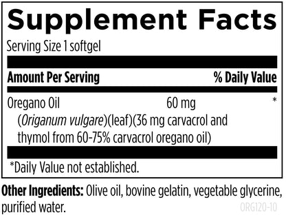 Designs for Health intestinal cleansing oregano oil softgels close up view