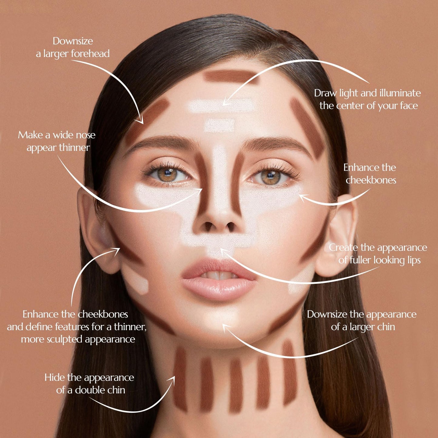 Anglicolor cream bronzer blending process on face showing natural look results.