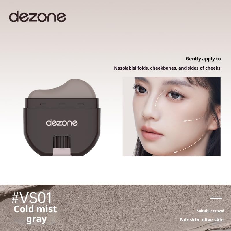 DEZONE cream bronzer stick VS01 Cold Mist Gray shade swatch