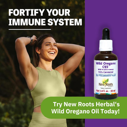 One fluid ounce bottle of high potency Mediterranean oregano oil drops