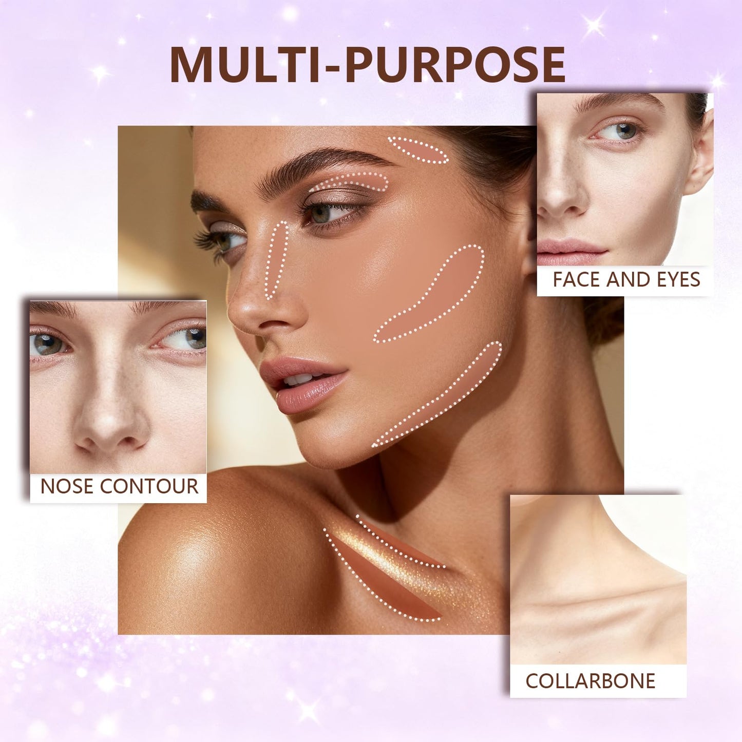 Glam Code body contouring stick used for sculpting the clavicle and collarbone area.
