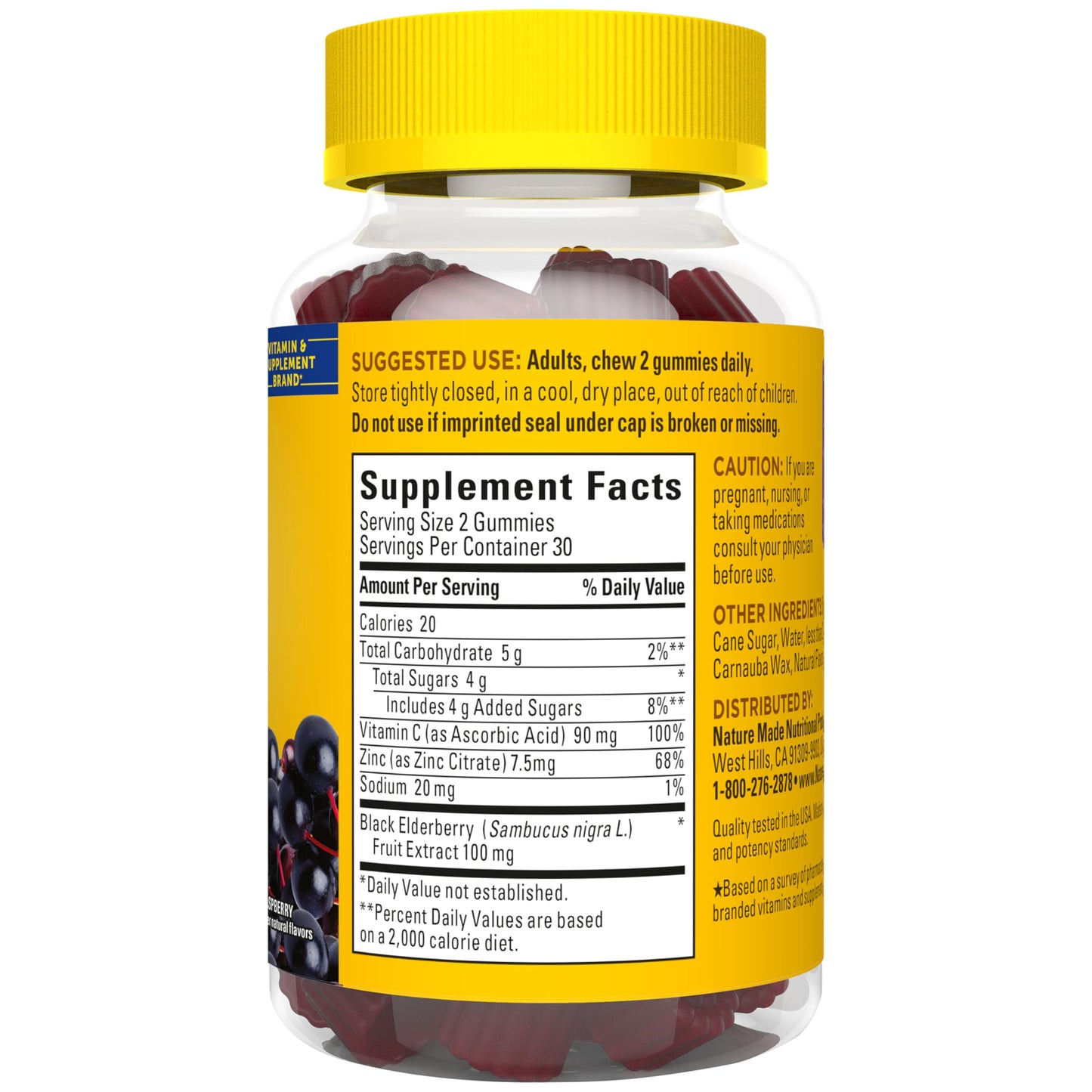 Nature Made black elderberry fruit extract wellness gummies side overview
