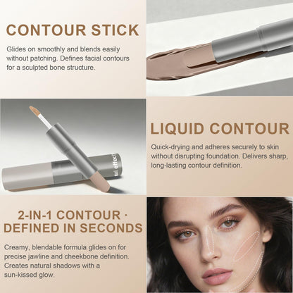 Noerrors Constructed Gray contour cream liquid swatched on fair skin showcasing ash undertone