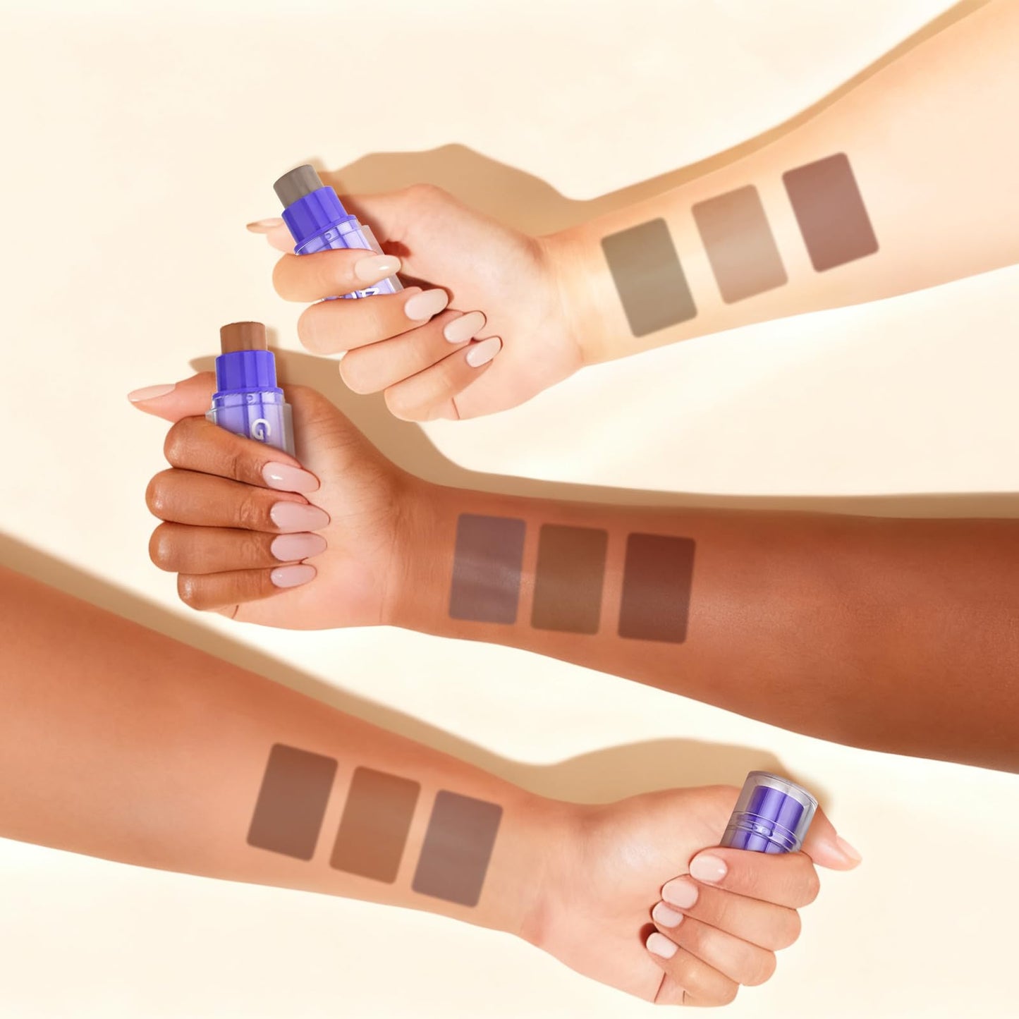 Glam Code cruelty-free contour stick demonstrating the smooth cream-to-powder blendable texture.