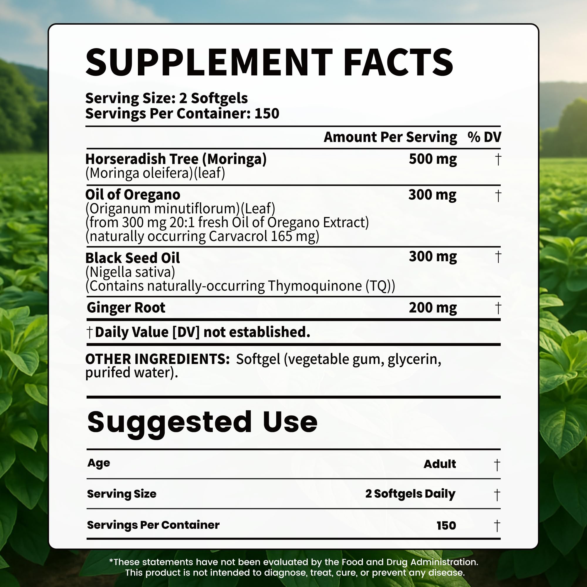 VEV herbal immune support supplement softgels displayed next to the white airtight packaging.