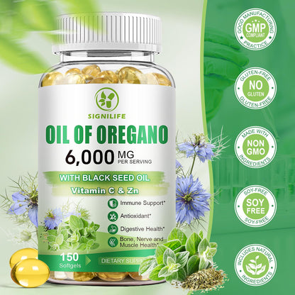 SIGNILIFE antioxidant supplement bottle angled to display directions for daily immune protection usage.