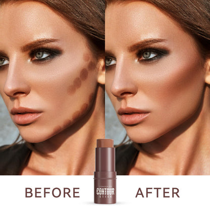 Qic face shaping pen applied on cheekbones for natural defined look